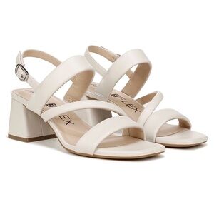 Life Stride Cream Block Heel Sandals